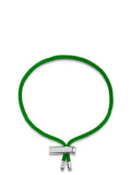 Men's Green String Bracelet with Adjustable Silver Lock