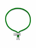 Men's Green String Bracelet with Adjustable Silver Lock