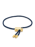 Nialaya Men's String Bracelet Men's Navy Blue String Bracelet with Adjustable Gold Lock MST_053