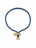Nialaya Men's String Bracelet Men's Navy Blue String Bracelet with Adjustable Gold Lock MST_053