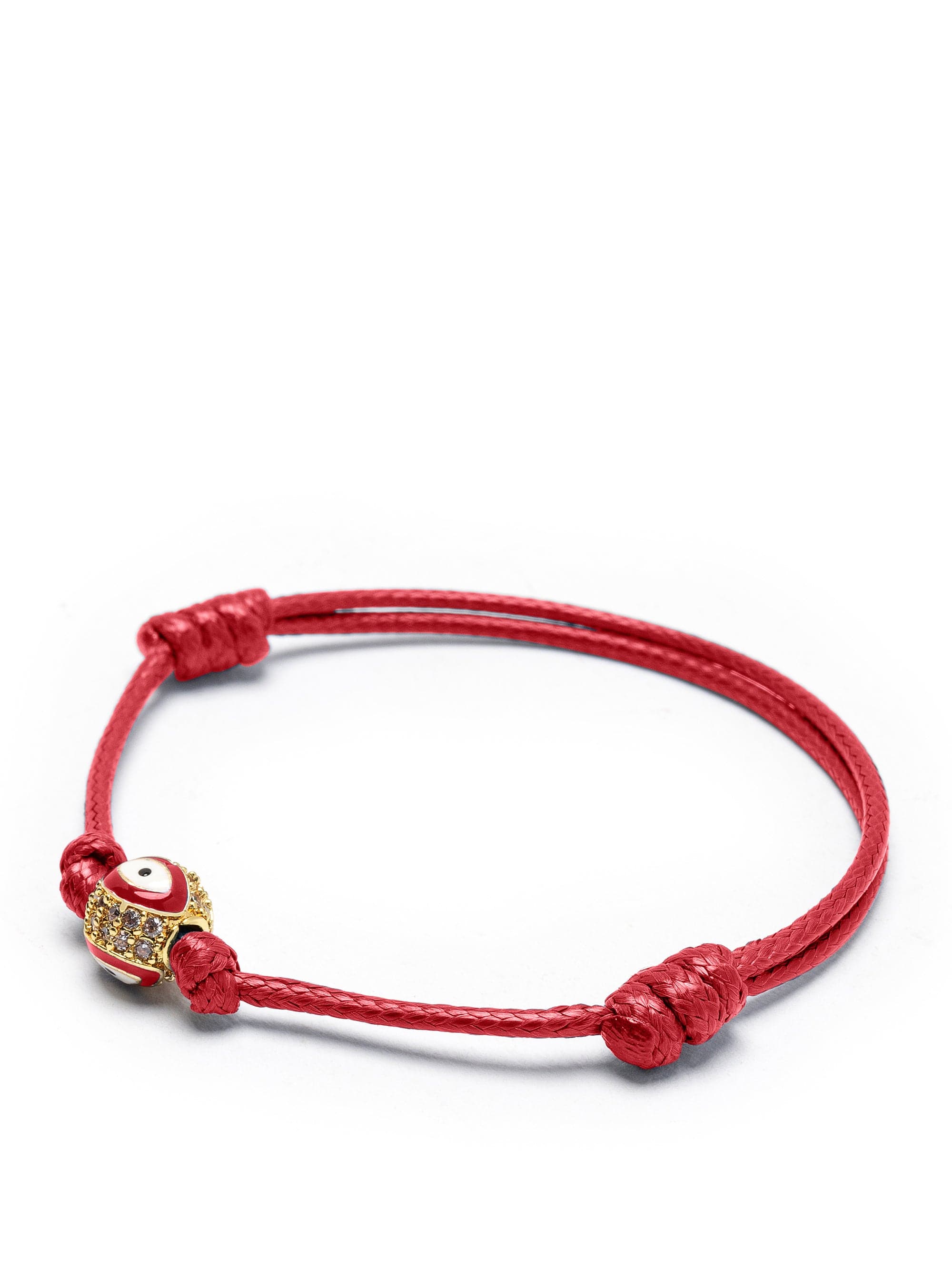 Nialaya Men's String Bracelet Men's Red Evil Eye String Bracelet Men's Red Evil Eye String Bracelet One Size MST_090