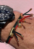 Nialaya Men's String Bracelet Men's Red String Bracelet with Adjustable Gold Lock MST_036