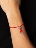 Nialaya Men's String Bracelet Men's Red String Bracelet with Adjustable Silver Lock MST_038