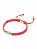 Nialaya Men's String Bracelet Men's Red String Bracelet with Gold Evil Eye