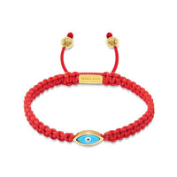 Men's Red String Bracelet with Gold Evil Eye
