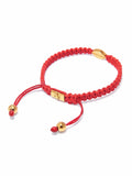 Nialaya Men's String Bracelet Men's Red String Bracelet with Gold Evil Eye