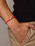 Nialaya Men's String Bracelet Men's Red String Bracelet with Gold Evil Eye