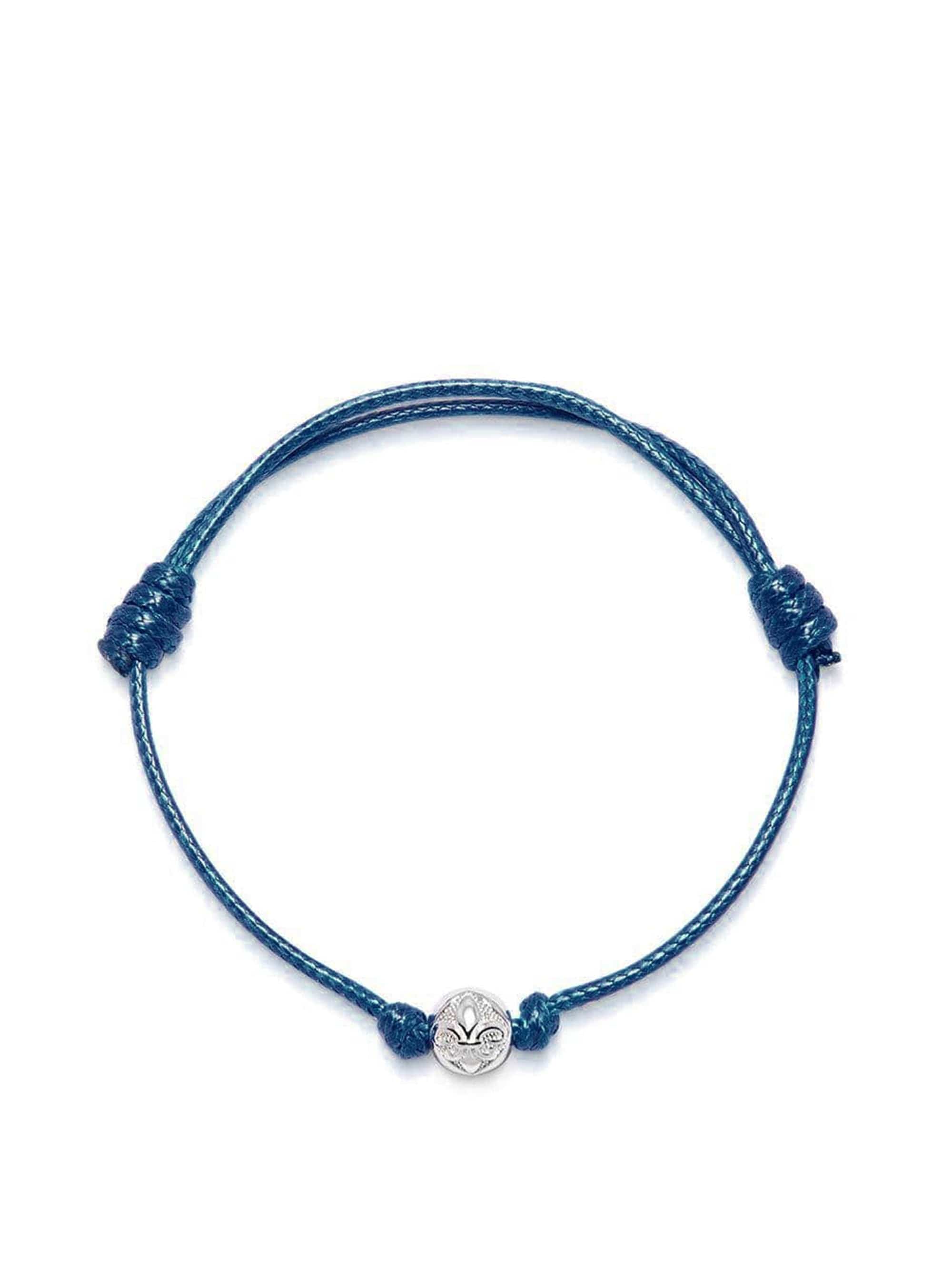 Navy Blue String Bracelet with Silver Nialaya