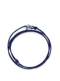 Navy Wrap-Around String Bracelet with Sterling Silver Lock