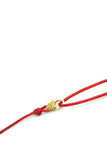Nialaya Men's String Bracelet Red Wrap-Around String Bracelet with Sterling Silver Gold Plated Lock MST_072