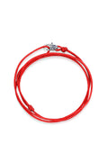 Nialaya Men's String Bracelet Red Wrap-Around String Bracelet with Sterling Silver Lock MST_069