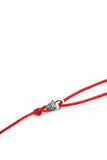Nialaya Men's String Bracelet Red Wrap-Around String Bracelet with Sterling Silver Lock MST_069