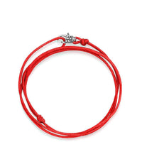 Red Wrap-Around String Bracelet with Sterling Silver Lock