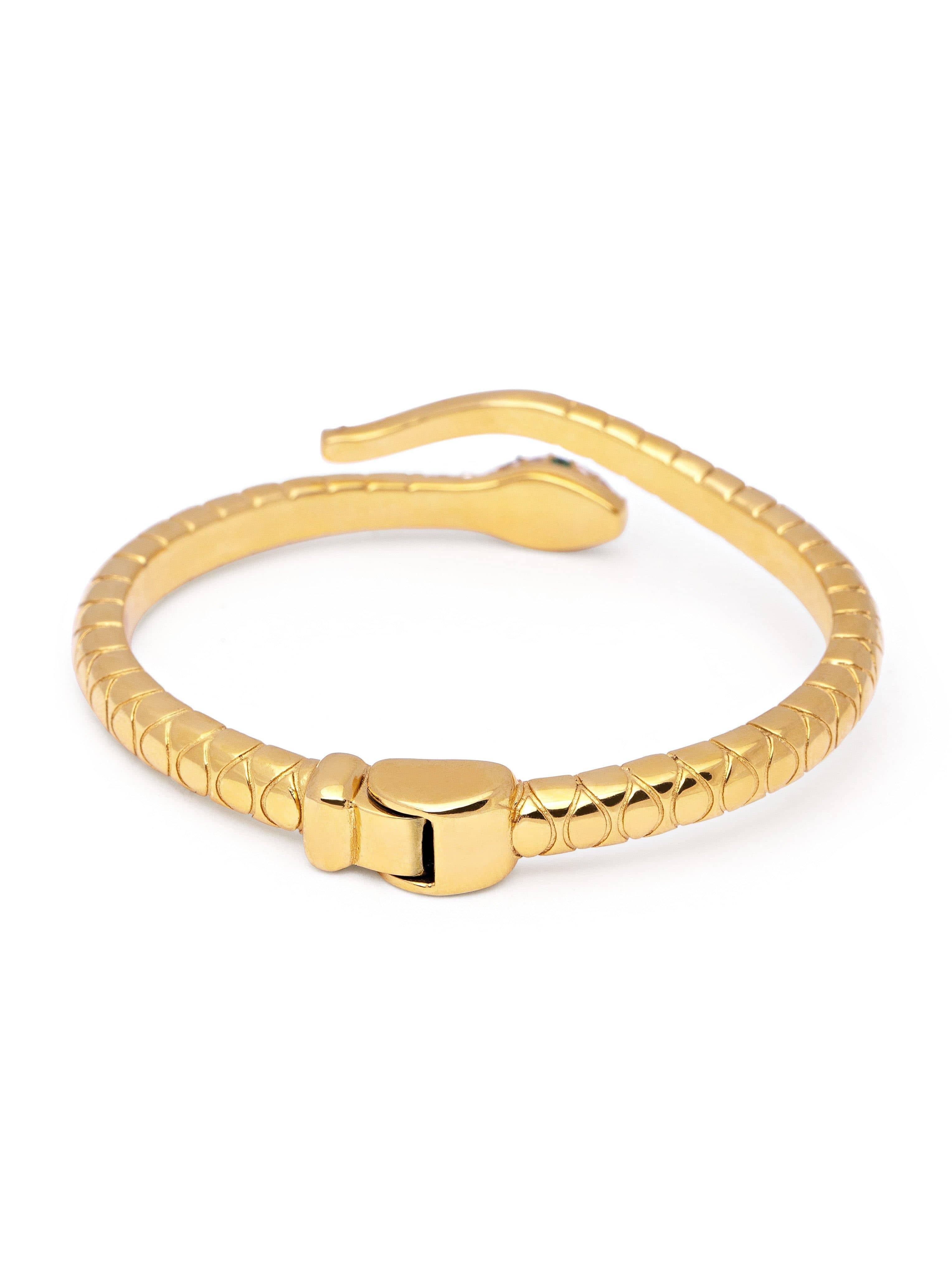 Nialaya Women's Bangle Women's Gold CZ Snake Bangle