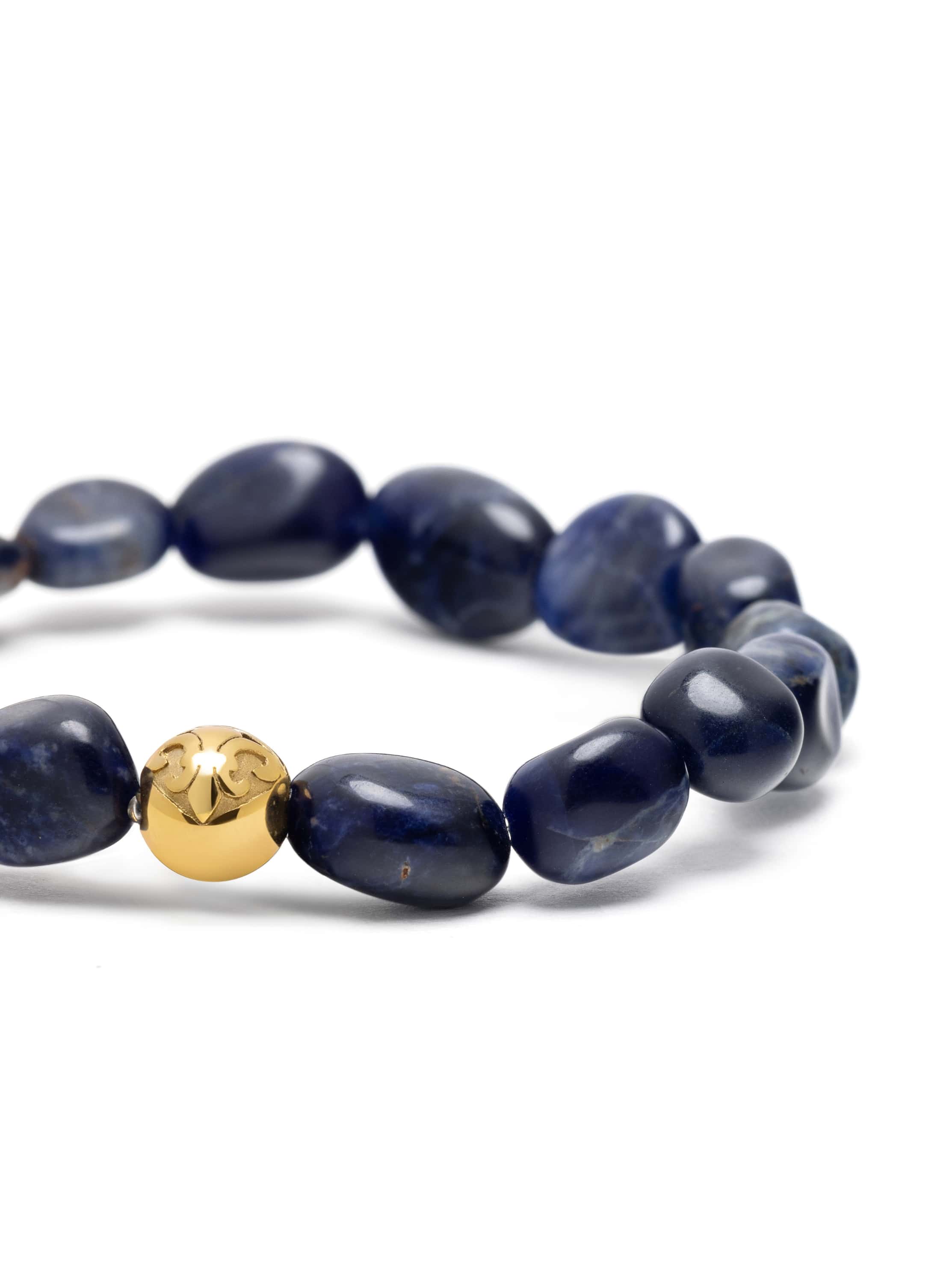 Nialaya Women's Beaded Bracelet Blue Dumortierite Gemstone Bracelet Blue Dumortierite Gemstone Bracelet
