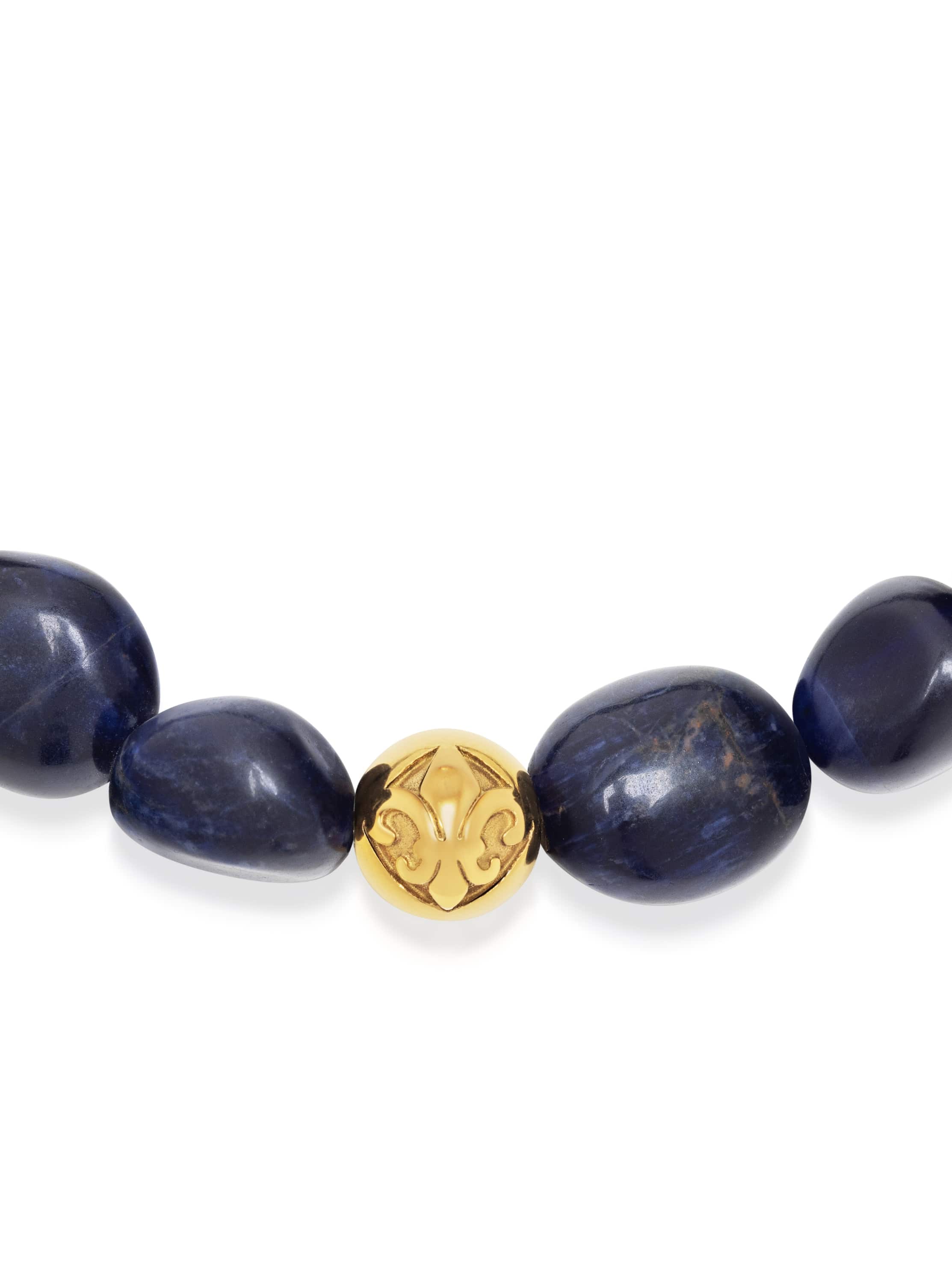 Nialaya Women's Beaded Bracelet Blue Dumortierite Gemstone Bracelet Blue Dumortierite Gemstone Bracelet