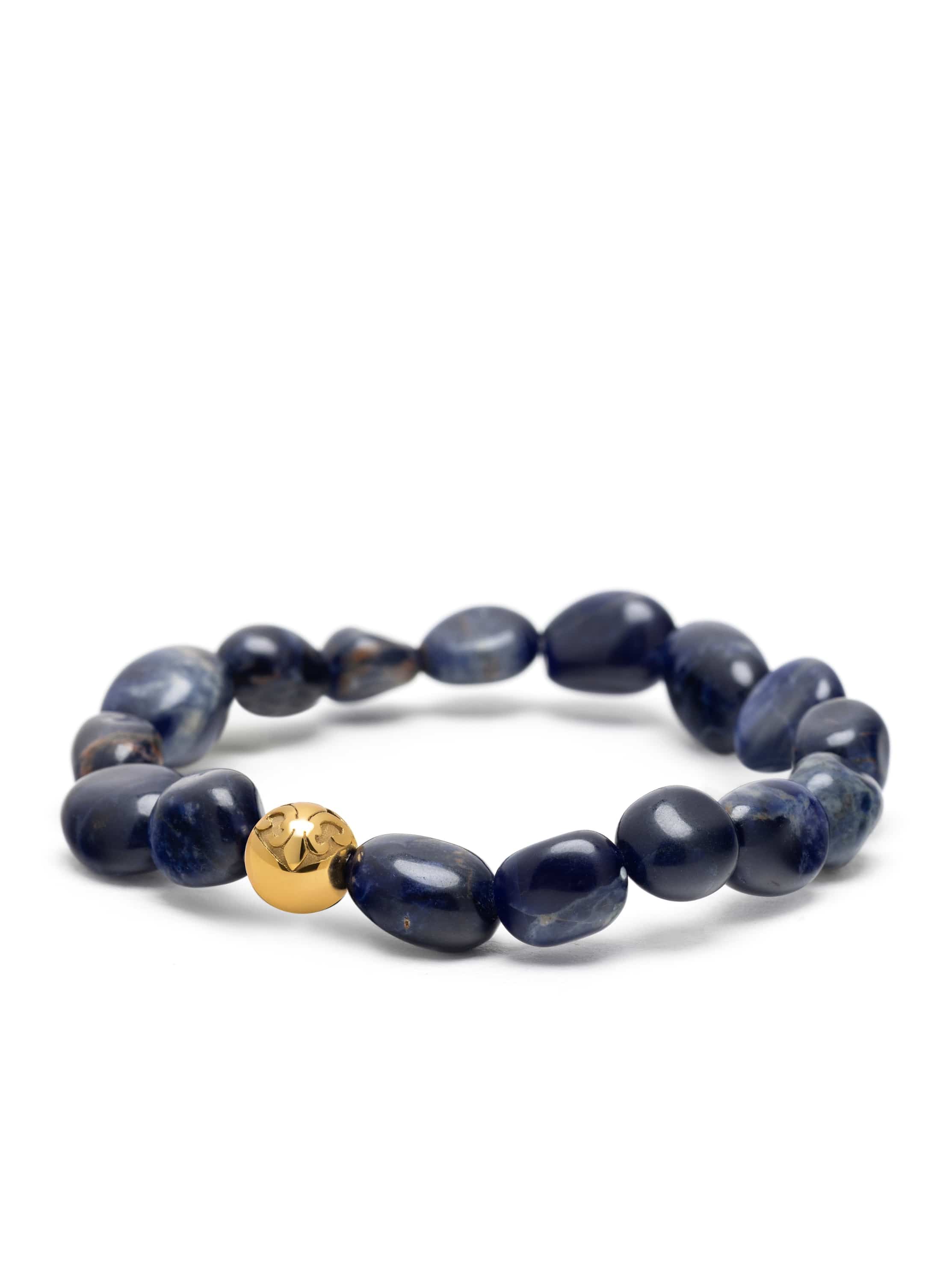 Nialaya Women's Beaded Bracelet Blue Dumortierite Gemstone Bracelet Blue Dumortierite Gemstone Bracelet