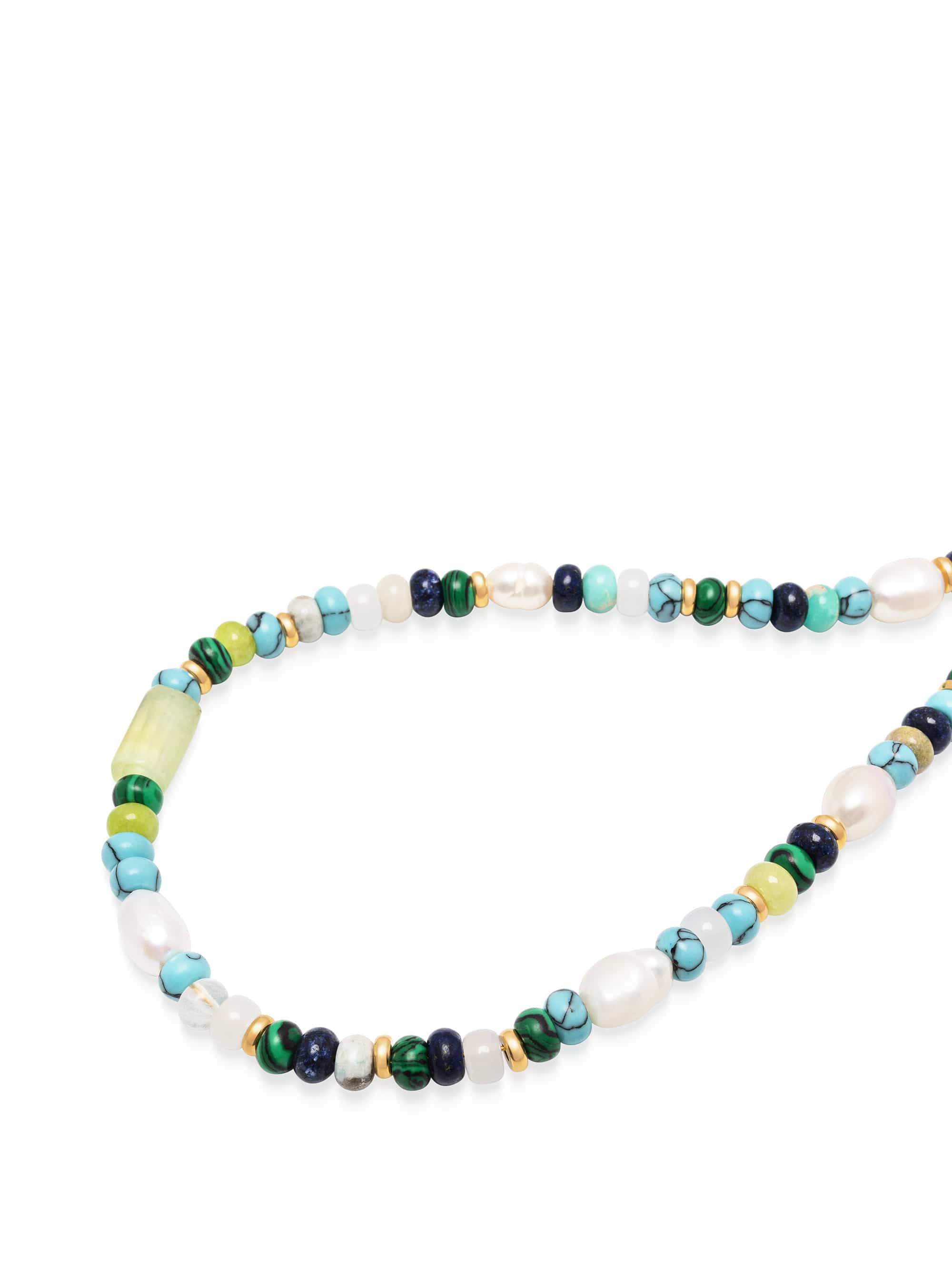 Nialaya Women's Beaded Bracelet Ocean Mosaic Choker Ocean Mosaic Choker 15 Inches / 38.1 cm