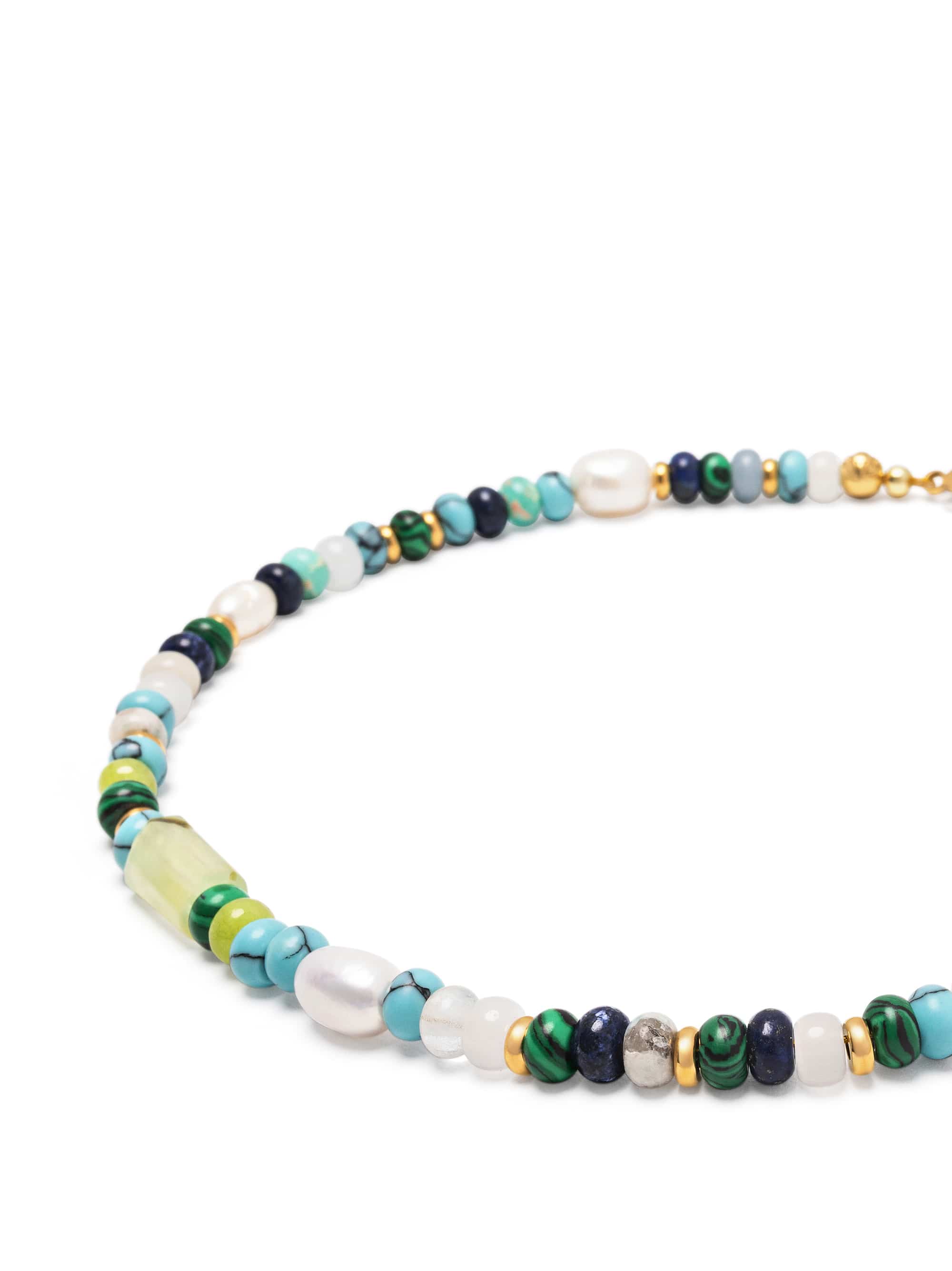 Nialaya Women's Beaded Bracelet Ocean Mosaic Choker Ocean Mosaic Choker 15 Inches / 38.1 cm