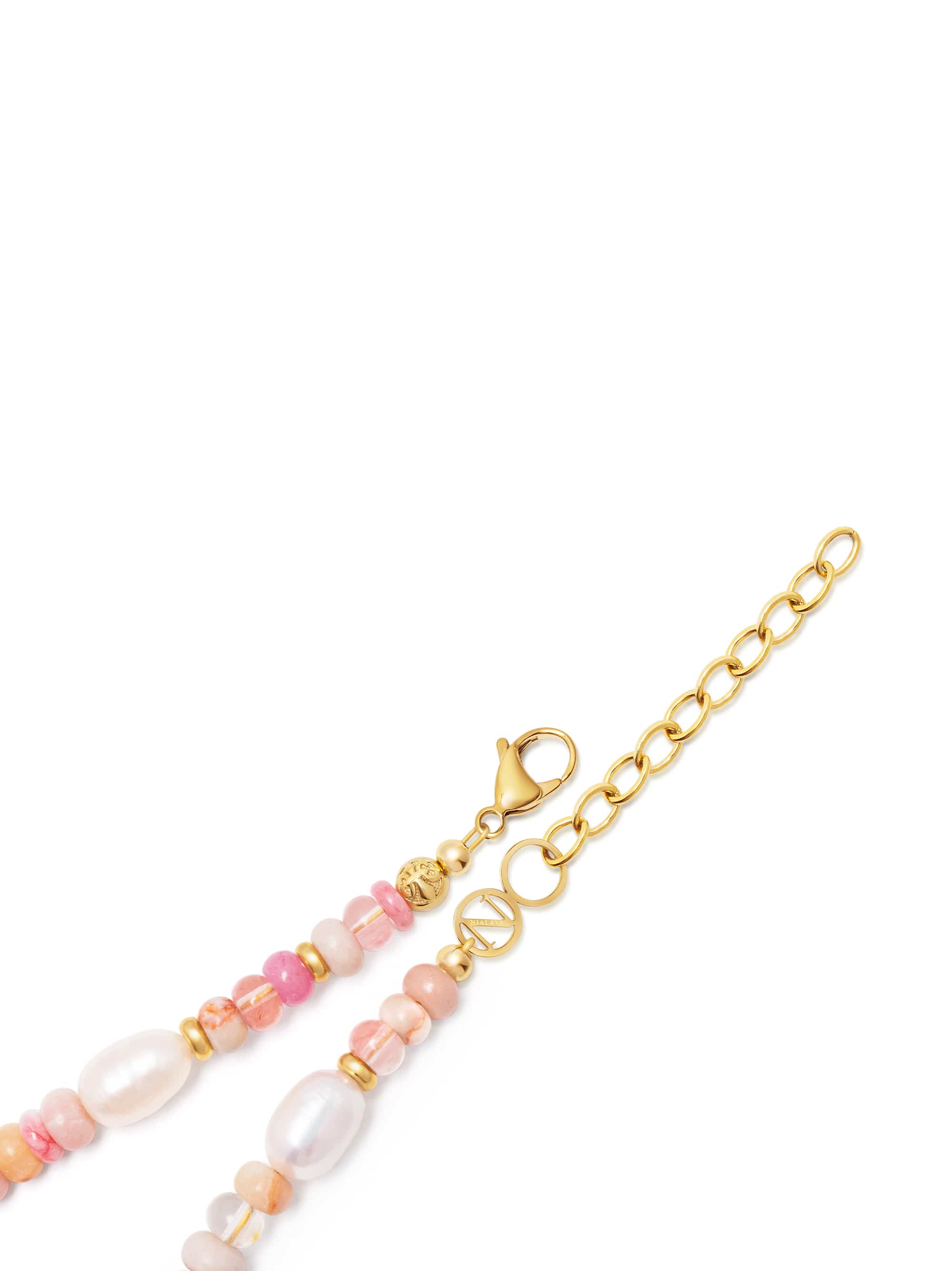 Nialaya Women's Beaded Bracelet Rose Pearl Choker Rose Pearl Choker 15 Inches / 38.1 cm WNECK_354