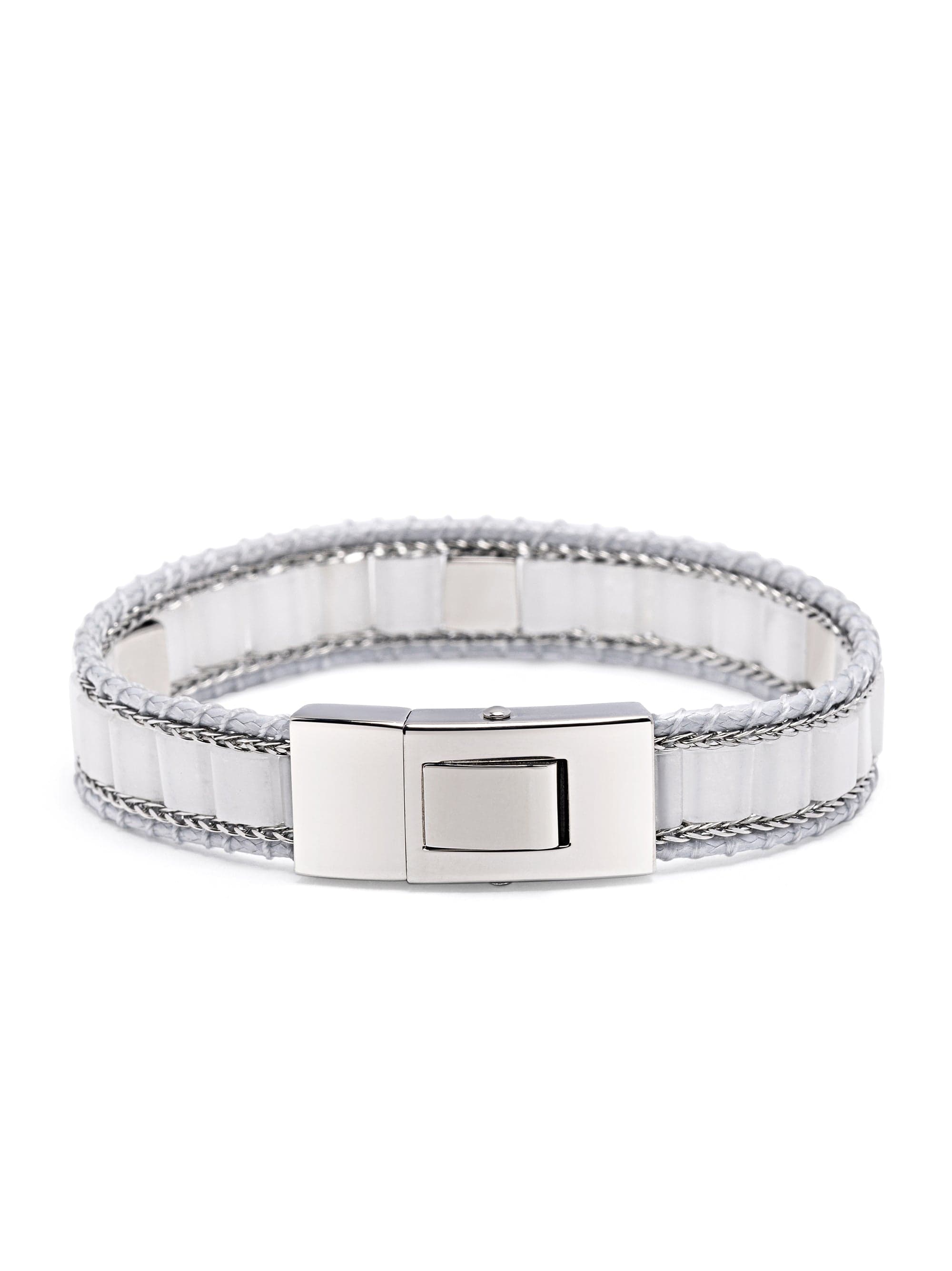 Nialaya Women's Beaded Bracelet White Jade Stud Bracelet White Jade Stud Bracelet