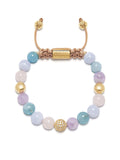 Nialaya Women's Beaded Bracelet Women's Beaded Bracelet with Aquamarine, Blue Lace Agate, Rose Quartz, and Amethyst Lavender