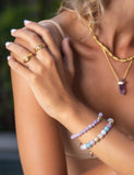 Nialaya Women's Beaded Bracelet Women's Beaded Bracelet with Aquamarine, Blue Lace Agate, Rose Quartz, and Amethyst Lavender