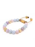 Nialaya Women's Beaded Bracelet Women's Beaded Bracelet with Aquamarine, Blue Lace Agate, Rose Quartz, and Amethyst Lavender