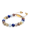 Nialaya Women's Beaded Bracelet Women's Beaded Bracelet with Aquamarine, Blue Lapis, Opal, and Botswana Agate