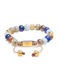 Nialaya Women's Beaded Bracelet Women's Beaded Bracelet with Aquamarine, Blue Lapis, Opal, and Botswana Agate