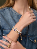 Nialaya Women's Beaded Bracelet Women's Beaded Bracelet with Aquamarine, Blue Lapis, Opal, and Botswana Agate