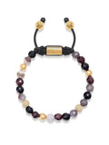 Nialaya Women's Beaded Bracelet Women's Beaded Bracelet with Botswana Agate, Garnet, Agate and Gold