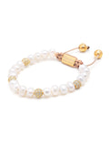 Nialaya Women's Beaded Bracelet Women's Beaded Bracelet with Pearl and Gold