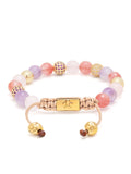 Nialaya Women's Beaded Bracelet Women's Beaded Bracelet with Rose Quartz, Amethyst, Cherry Quartz and Gold