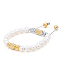 Nialaya Women's Beaded Bracelet Women's Beaded Bracelet with White Sea Pearl and Gold