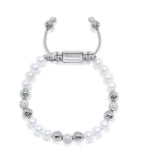 Nialaya Women's Beaded Bracelet Women's Beaded Bracelet with White Sea Pearl and Silver