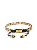 Nialaya Women's Beaded Bracelet Women's Bracelet with Marbled Amber and Gold Miyuki Tila Beads