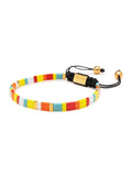 Nialaya Women's Beaded Bracelet Women's Bracelet with Mixed Colors and Gold Miyuki Tila Beads