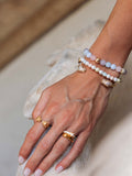 Nialaya Women's Beaded Bracelet Women's Pastel Pearl Bracelet