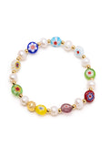 Nialaya Women's Beaded Bracelet Women's Pearl Bracelet with Assorted Glass Beads