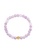 Nialaya Women's Beaded Bracelet Women's Wristband with Amethyst Lavender and Gold