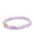 Nialaya Women's Beaded Bracelet Women's Wristband with Amethyst Lavender and Gold