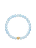 Women's Wristband with Aquamarine and Gold