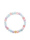 Nialaya Women's Beaded Bracelet Women's Wristband with Cherry Quartz, Amethyst Lavender and Aquamarine