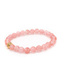 Nialaya Women's Beaded Bracelet Women's Wristband with Cherry Quartz and Gold