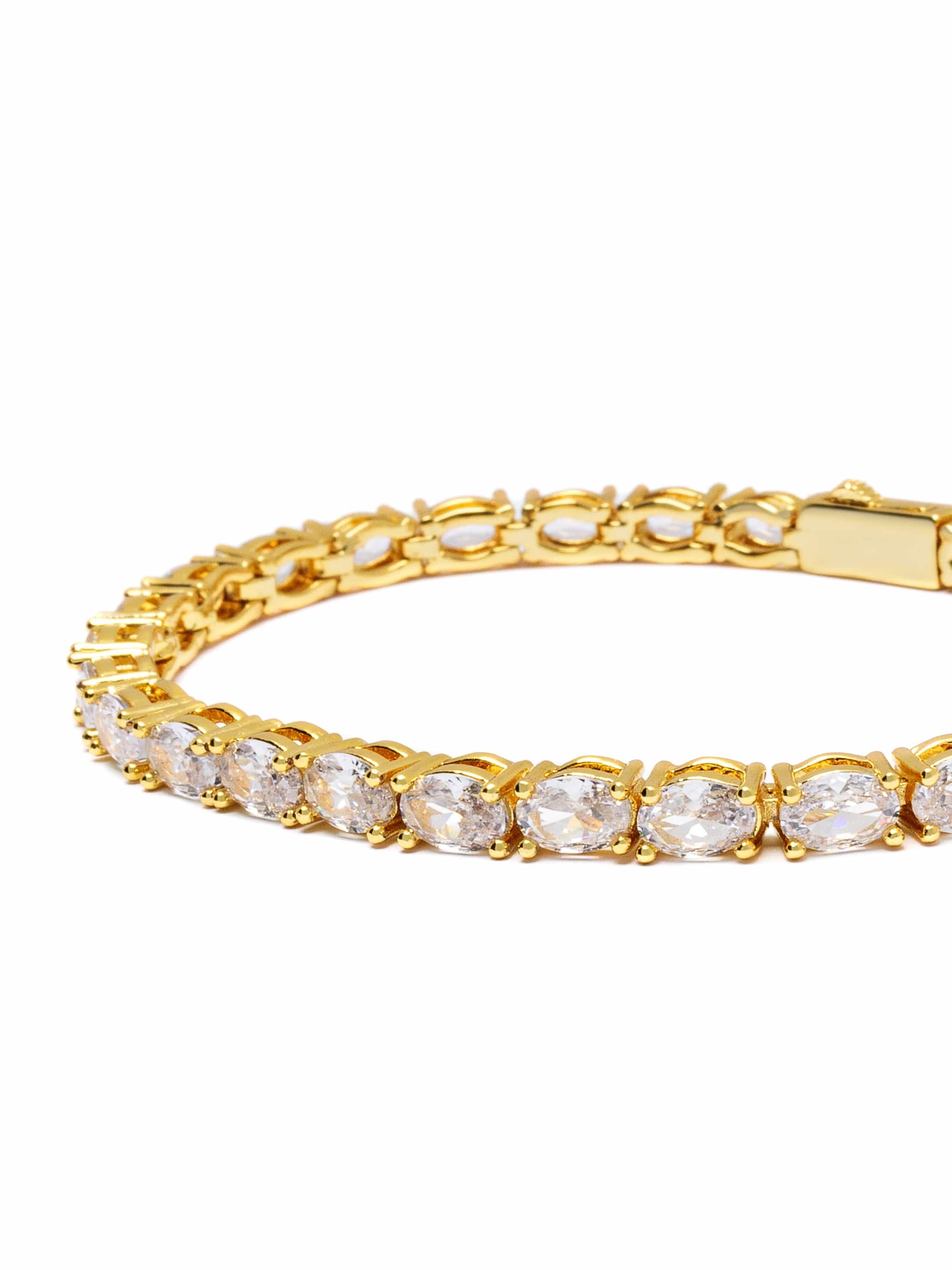 Nialaya Women's Chain Bracelet Clear Oval Tennis Bracelet Clear Oval Tennis Bracelet