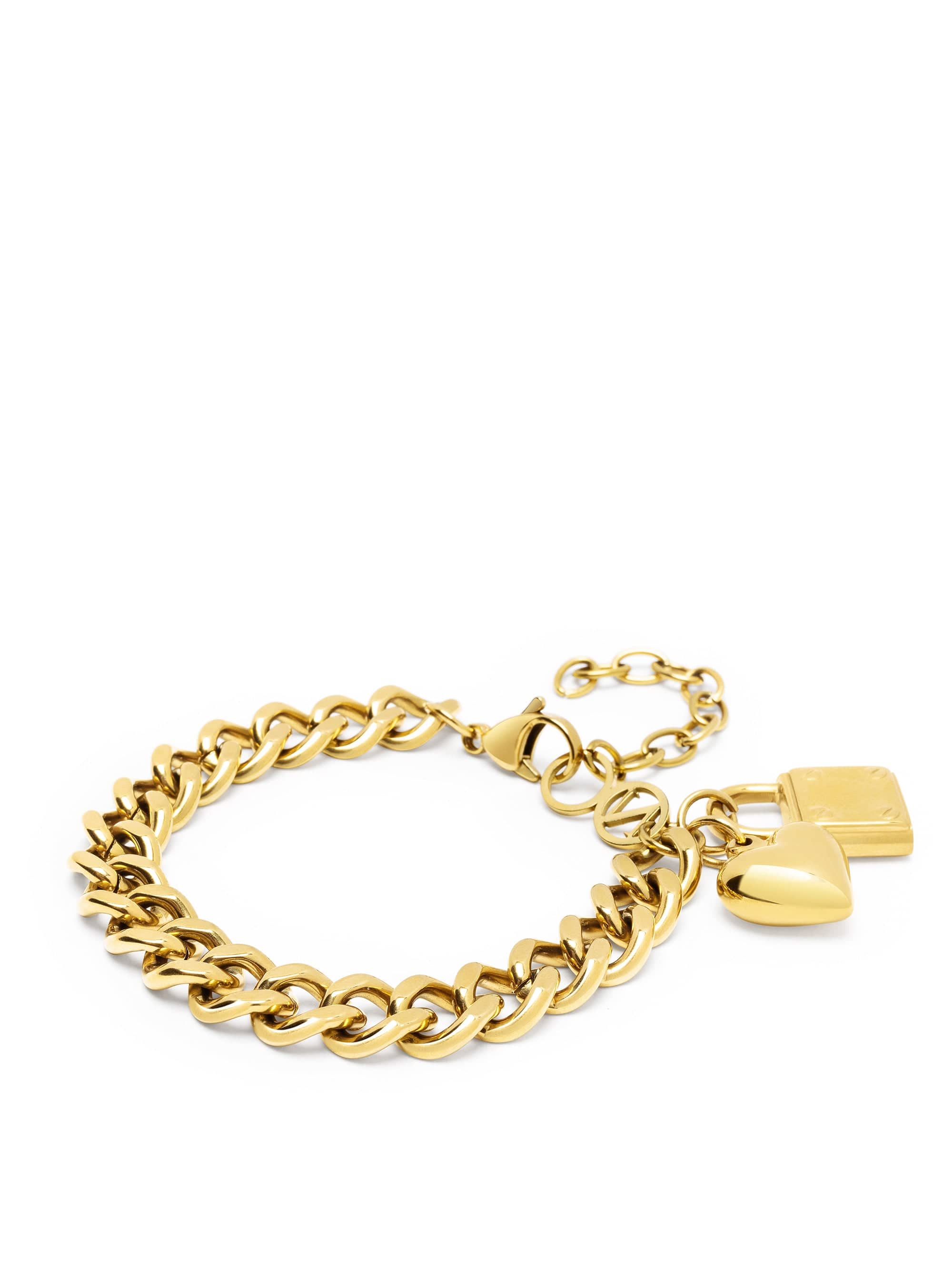 Nialaya Women's Chain Bracelet Gold Cuban Charm Bracelet Gold Cuban Charm Bracelet