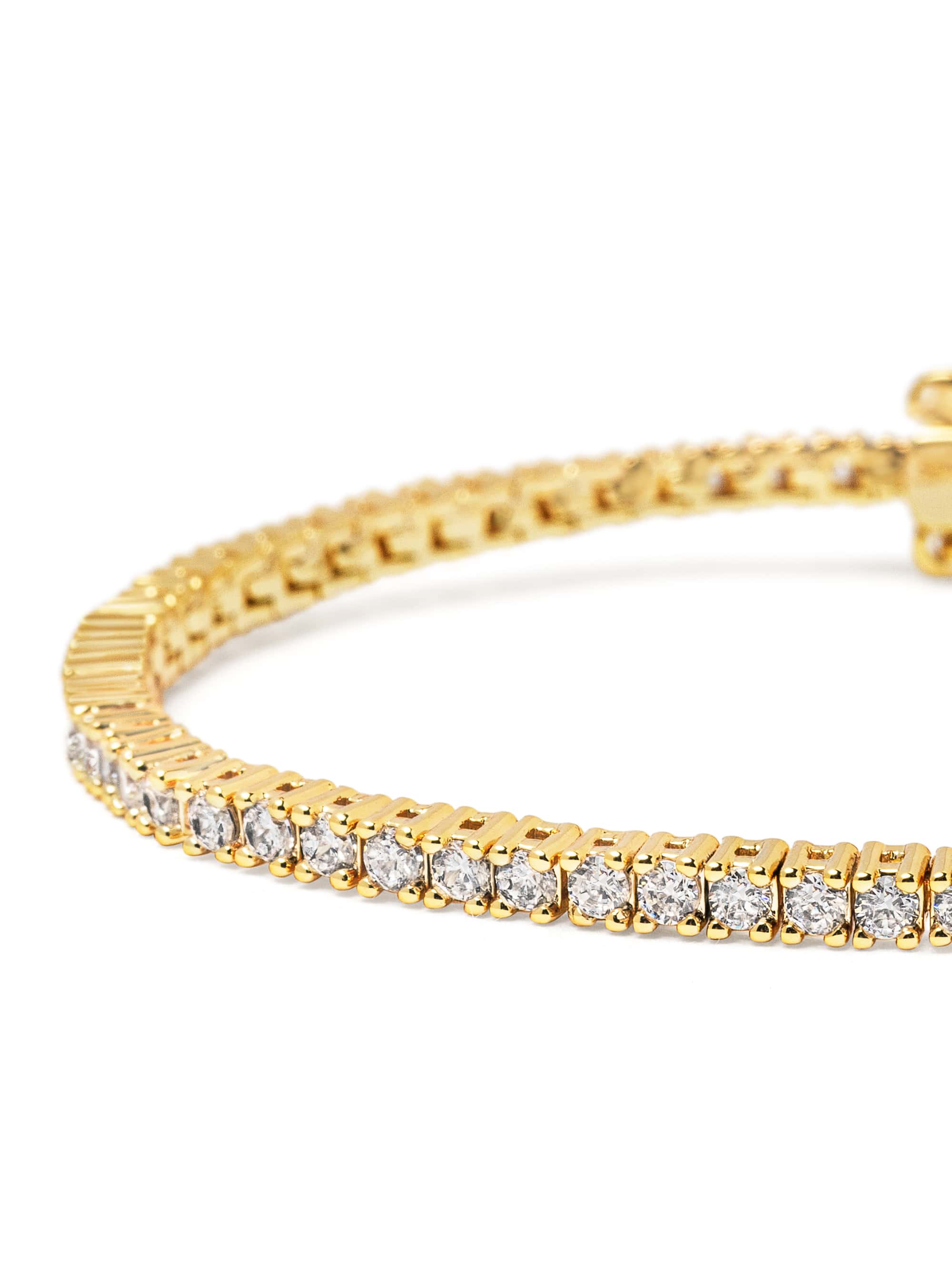 Nialaya Women's Chain Bracelet Mini Tennis Bracelet in Gold Mini Tennis Bracelet in Gold