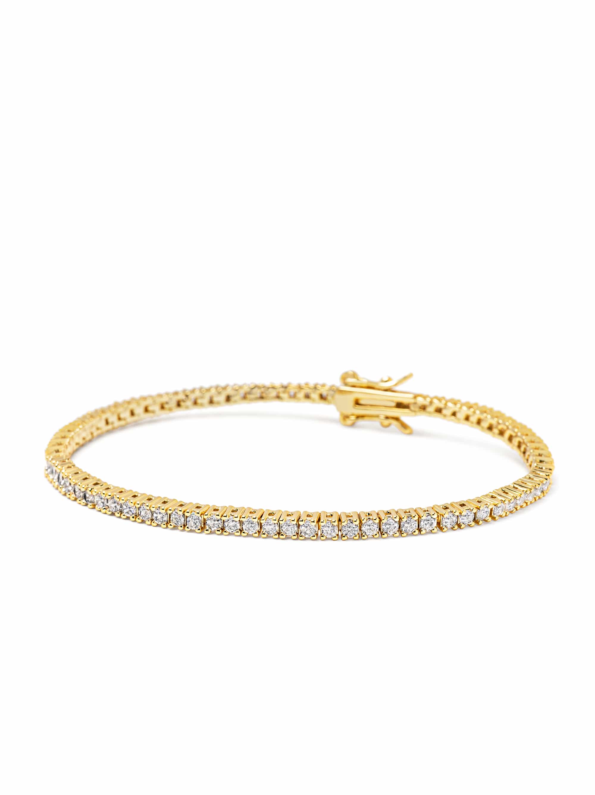 Nialaya Women's Chain Bracelet Mini Tennis Bracelet in Gold Mini Tennis Bracelet in Gold
