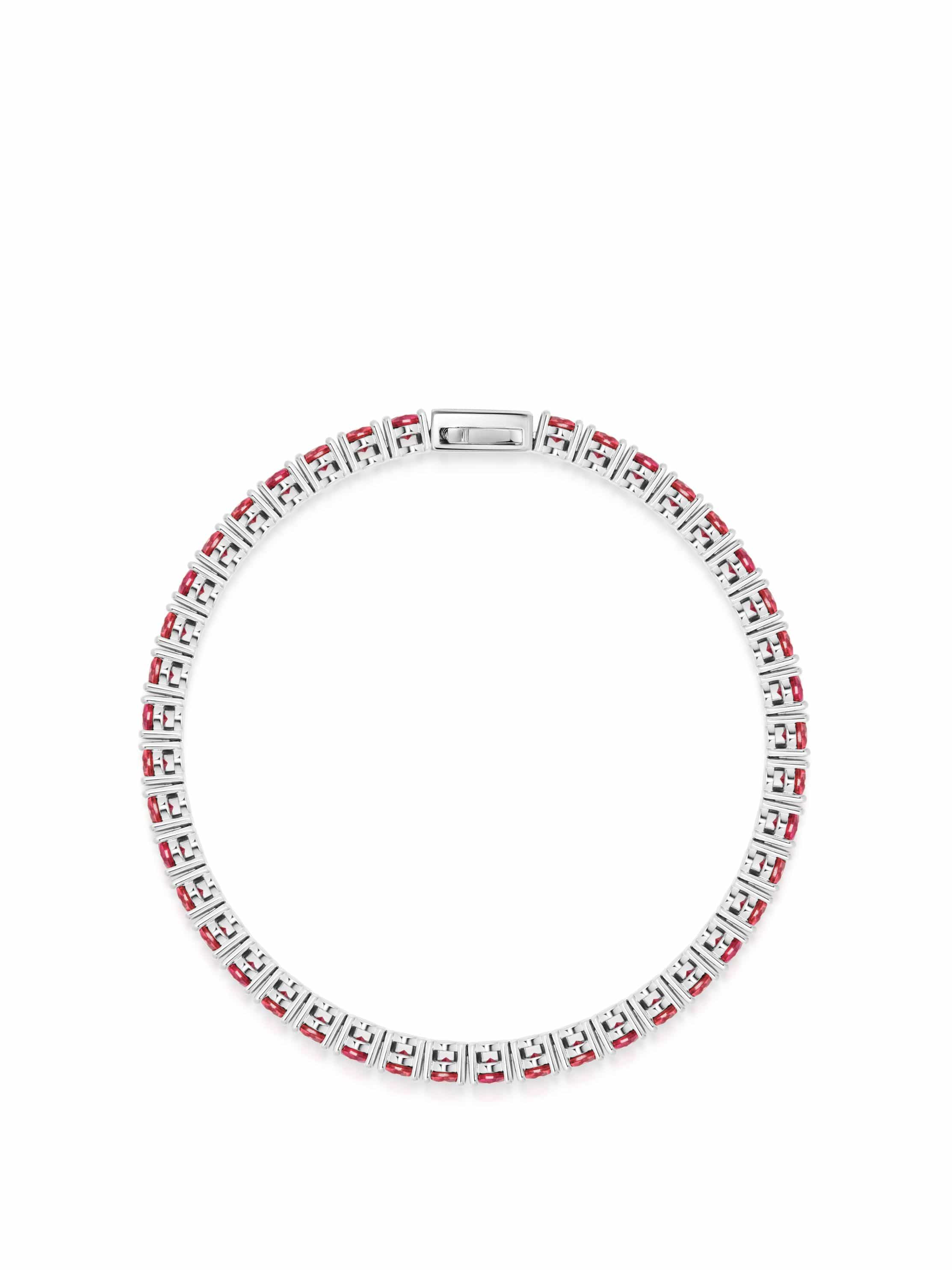 Nialaya Women's Chain Bracelet Pink Tennis Bracelet in Gold Pink Tennis Bracelet in Gold
